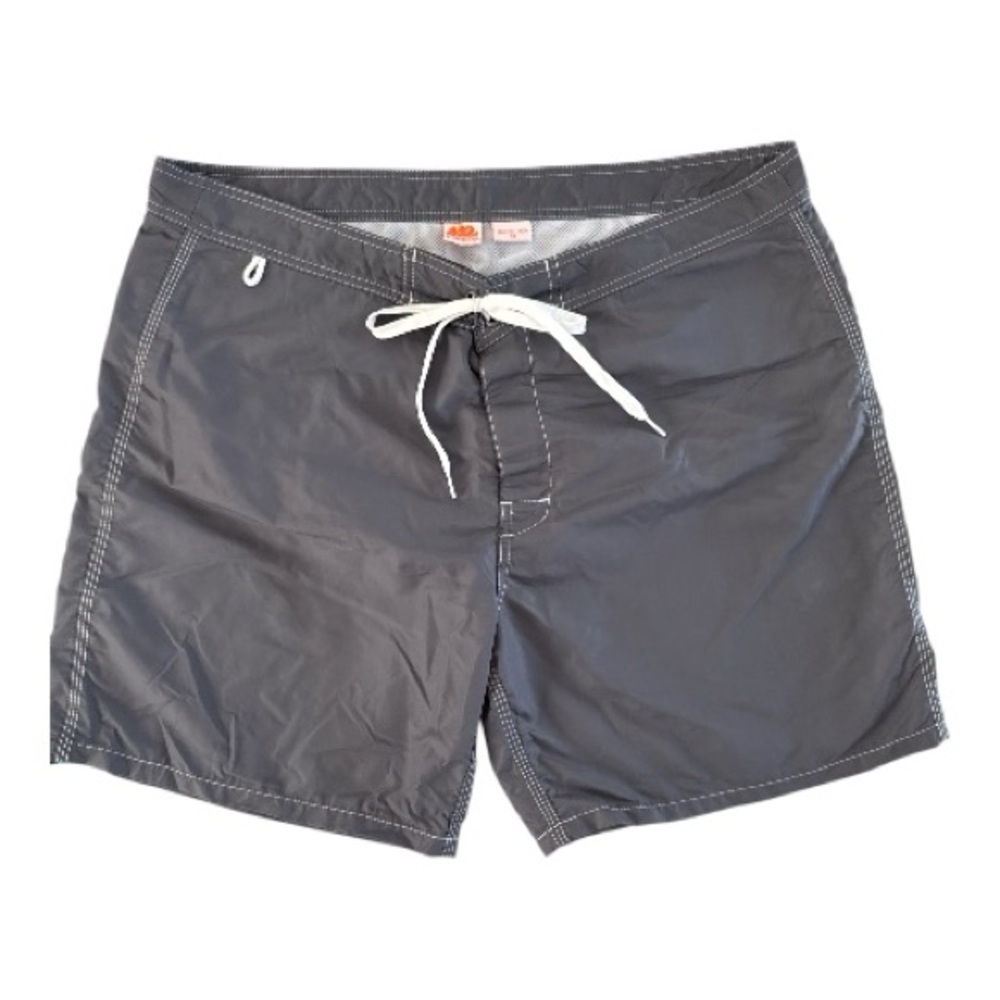 Sundek Men's Charcoal Gray Board Shorts with White Drawstring